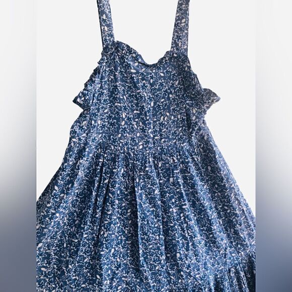 NWT CHILDREN’S COPPER KEY BLUE & WHITE FLOWER SUMMER STRAP MAXI DRESS SIZE: S - Picture 4 of 8